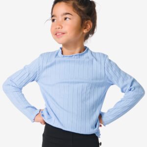 HEMA Kinder T-shirt Met Ribbels Lichtblauw (lichtblauw) ~ Spinze.nl