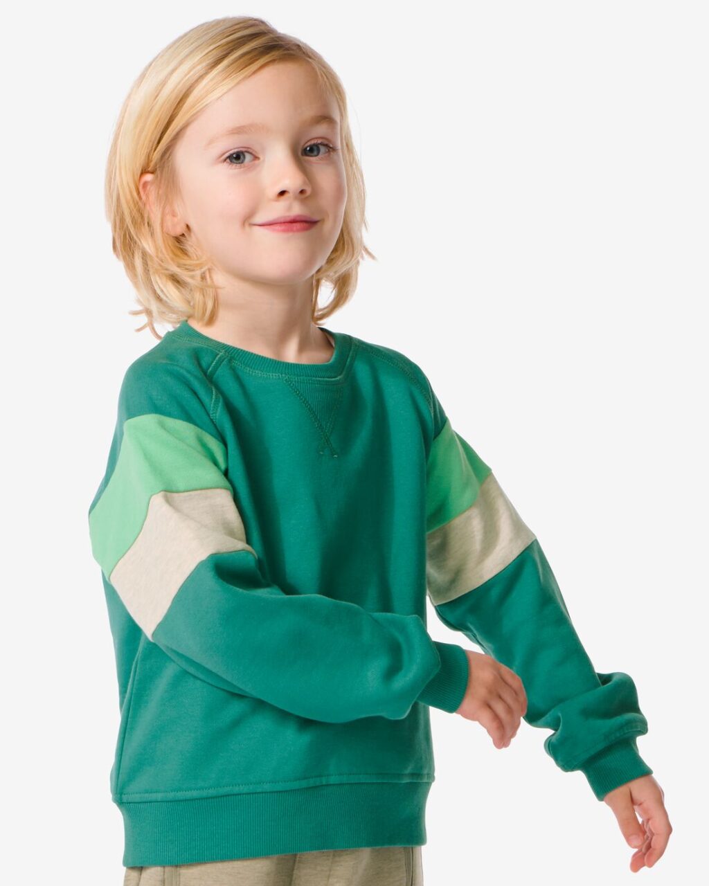 HEMA Kindersweater Met Kleurblokken Groen (groen) ~ Spinze.nl