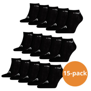 Head Sneaker sokken 15-pack Zwart-35/38 ~ Spinze.nl
