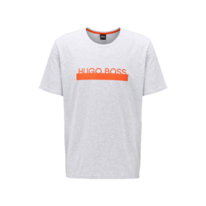 Hugo Boss t-shirt - logo grijs/oranje ~ Spinze.nl
