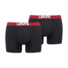 Levi's 2-pack boxershorts zwart met rode band ~ Spinze.nl