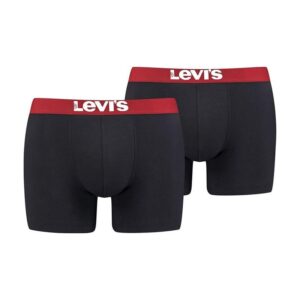 Levi's 2-pack boxershorts zwart met rode band ~ Spinze.nl