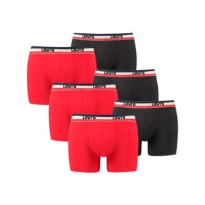 Levi's 6-pack boxershorts 200SF red antraciet ~ Spinze.nl