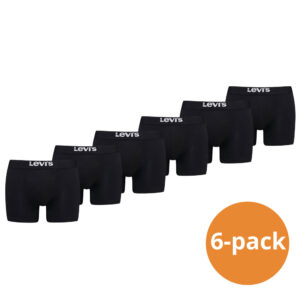 Levi's Boxershorts Heren 6-pack Solid Organic Cotton Black-M ~ Spinze.nl