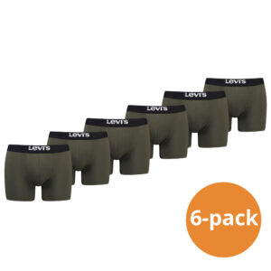 Levi's Boxershorts Solid Basic Organic Cotton 6-pack Khaki-S ~ Spinze.nl