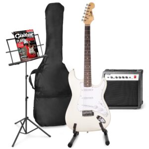 MAX GigKit elektrische gitaar set met o.a. muziek- en gitaarstandaard ~ Spinze.nl