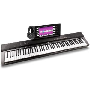 MAX KB6 digitale piano met 88 aanslaggevoelige toetsen en koptelefoon ~ Spinze.nl