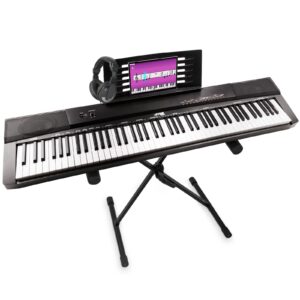MAX KB6 digitale piano met keyboardstandaard en koptelefoon ~ Spinze.nl