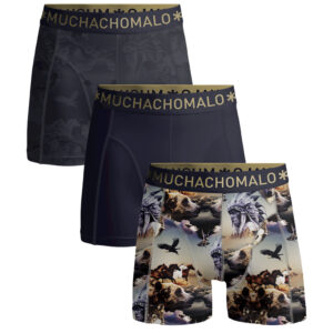 Muchachomalo Boxershorts Bear 3-pack Print/Solid-M ~ Spinze.nl