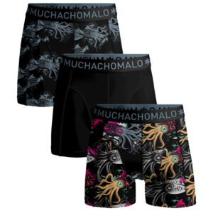 Muchachomalo Boxershorts Calamari 3-pack Print/Solid-XXL ~ Spinze.nl