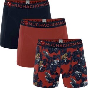 Muchachomalo Boxershorts Chame Print Red Navy 3-pack-S ~ Spinze.nl