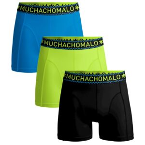 Muchachomalo Boxershorts Solid 3-pack Black Green Blue-L ~ Spinze.nl