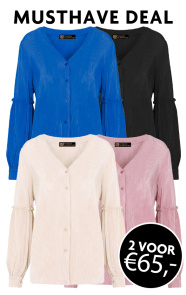 Musthave Deal Plisse Blouse Met Ruches Mouw ~ Spinze.nl