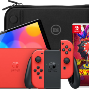 Nintendo Switch OLED Super Mario Editie + Pokémon Scarlet + BlueBuilt Beschermhoes ~ Spinze.nl