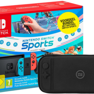 Nintendo Switch Rood/Blauw + Switch Sports + 3 maanden Nintendo Online + beschermhoes ~ Spinze.nl