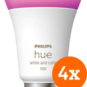 Philips Hue White and Color E27 1100lm 4-pack ~ Spinze.nl