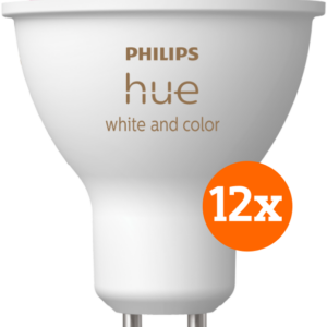 Philips Hue White and Color GU10 12-pack ~ Spinze.nl