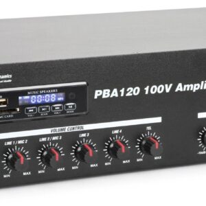 Power Dynamics PBA120 100V versterker 120W met mp3 speler