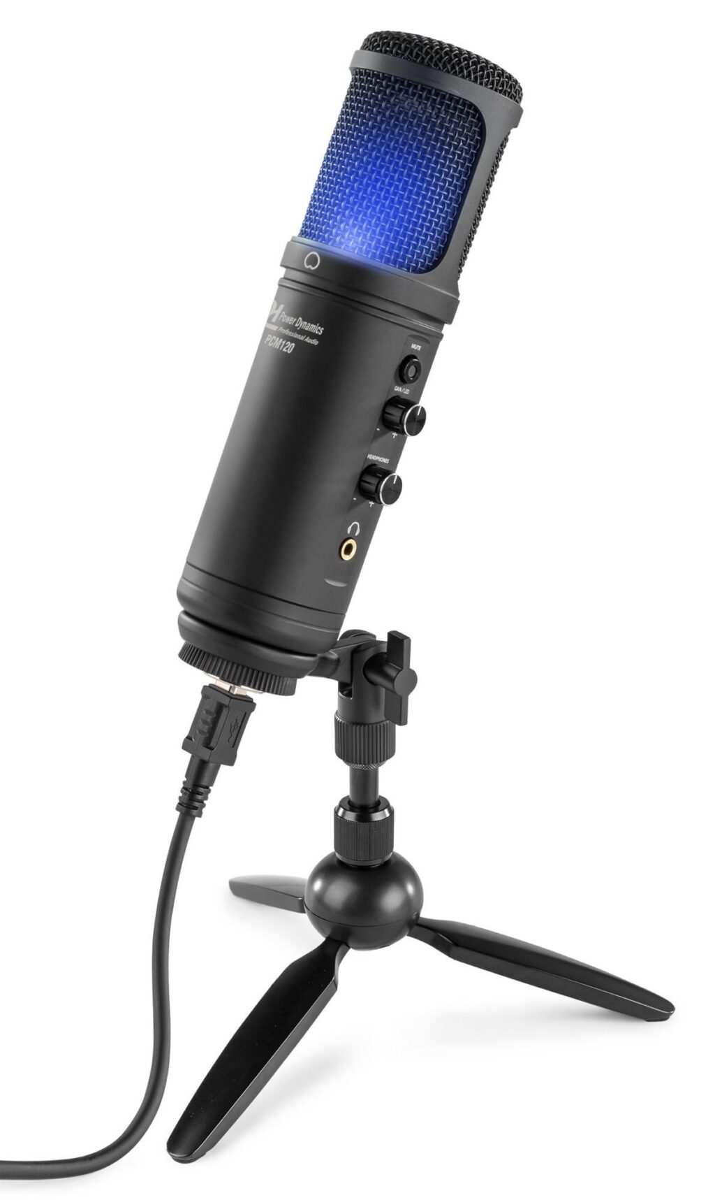 Power Dynamics PCM120 USB studio microfoon met standaard en licht ~ Spinze.nl