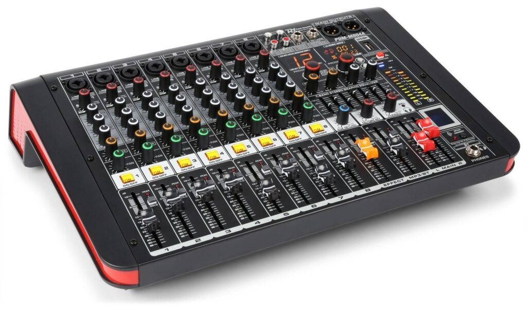 Power Dynamics PDM-M804A 8 kanaals muziek mixer / versterker ~ Spinze.nl
