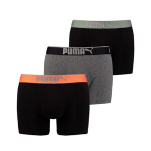 Puma 3-Pack Lifestyle Sueded Cotton Boxershort Black-Grey ~ Spinze.nl