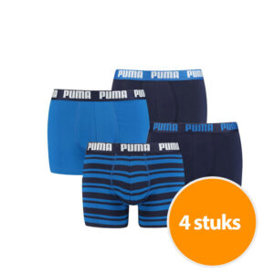 Puma 4-Pack Combi Basic/Stripe Blauw-S ~ Spinze.nl