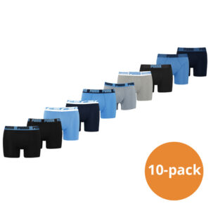 Puma Boxershorts 10-pack Regal Blue / Black / Mid Grey-XL ~ Spinze.nl