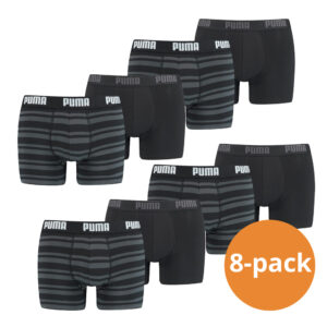 Puma Boxershorts 8-pack Stripe Black-S ~ Spinze.nl