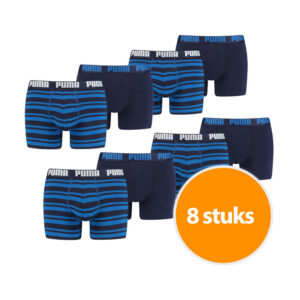 Puma Boxershorts 8-pack Stripe Blue-M ~ Spinze.nl