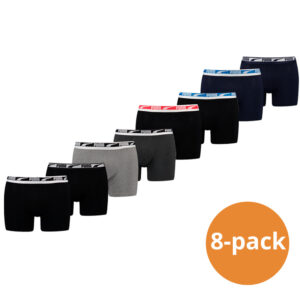 Puma Boxershorts Multi Logo 8-pack Black /Peacoat / Grey Melange-L ~ Spinze.nl