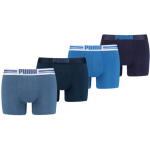 Puma boxershorts Placed Logo 4-pack Blauw/Denim-L ~ Spinze.nl
