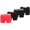 Puma boxershorts Placed Logo 4-pack Zwart/Rood-M ~ Spinze.nl