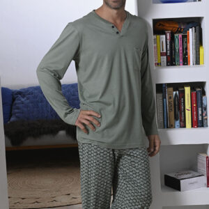 Ringella heren pyjama patroon groen ~ Spinze.nl