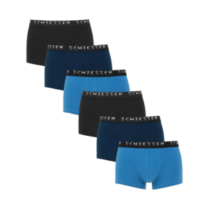 Schiesser 6-pack boxershorts trunk - blauw ~ Spinze.nl