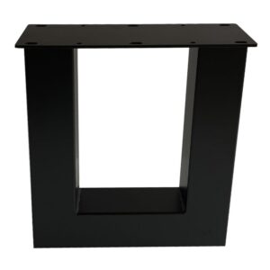 Set mat zwarte U tafelpoten 43 cm (koker 8 x 8) ~ Spinze.nl