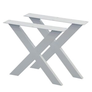 Set witte X tafelpoten 72 cm (koker 10 x 4) ~ Spinze.nl
