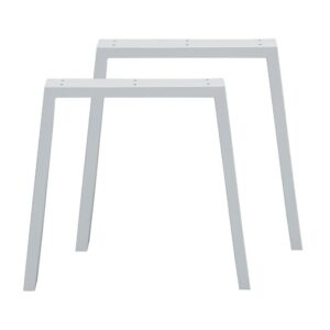 Set witte stalen trapezium tafelpoten 72 cm (koker 10 x 4) ~ Spinze.nl