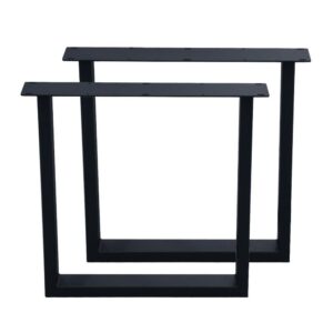 Set zwarte U tafelpoten 72 cm (koker 10 x 4) ~ Spinze.nl