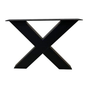 Set zwarte X tafelpoten 40 cm met stelvoeten (koker 8 x 8) ~ Spinze.nl