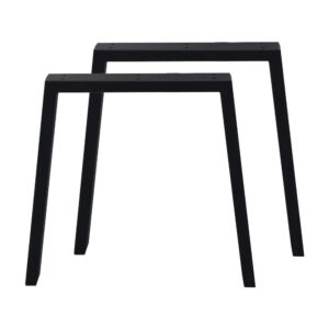 Set zwarte stalen trapezium tafelpoten 72 cm (koker 10 x 4) ~ Spinze.nl