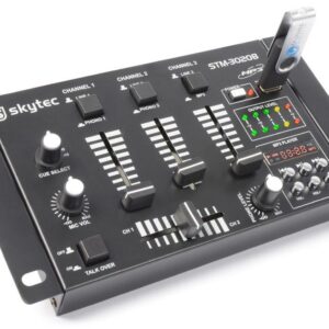 SkyTec STM-3020 4-Kanaals mengpaneel met USB MP3 - Zwart ~ Spinze.nl