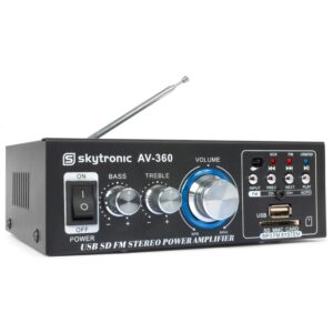 SkyTronic AV-360 stereo versterker met mp3 speler en afstandsbediening ~ Spinze.nl