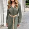 Smocked Blouse Dress Army ~ Spinze.nl