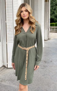 Smocked Blouse Dress Army ~ Spinze.nl