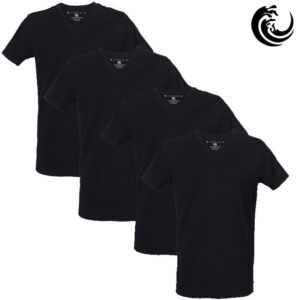 Vinnie-G Heren T-shirt V-hals Zwart 4-pack-XL ~ Spinze.nl