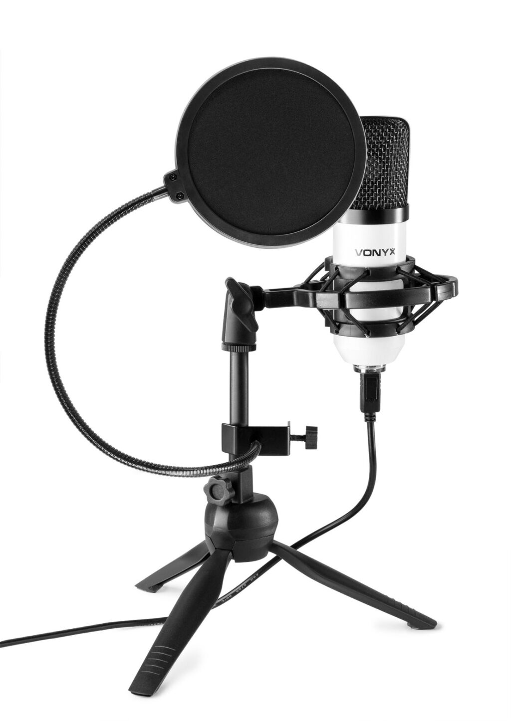 Vonyx CM300W USB studio microfoon met popfilter - Wit ~ Spinze.nl