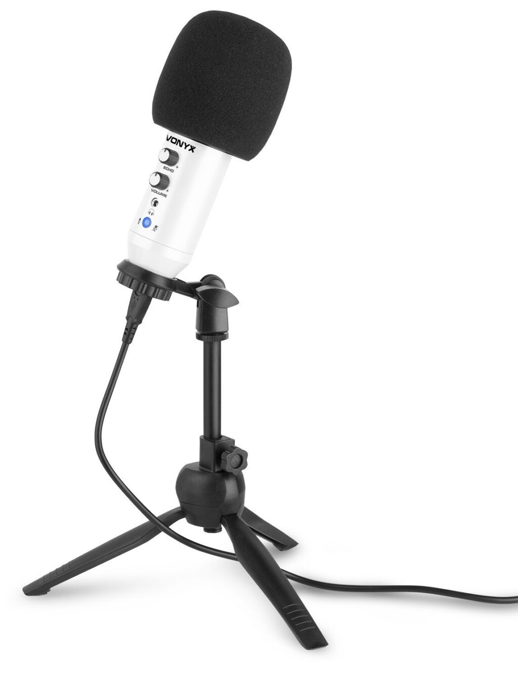 Vonyx CM320W USB studio microfoon met tafelstandaard - Wit ~ Spinze.nl