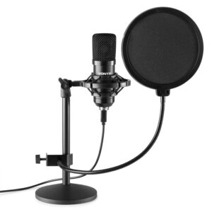 Vonyx CMTS300 USB Studio microfoon met tafelstandaard - Zwart ~ Spinze.nl