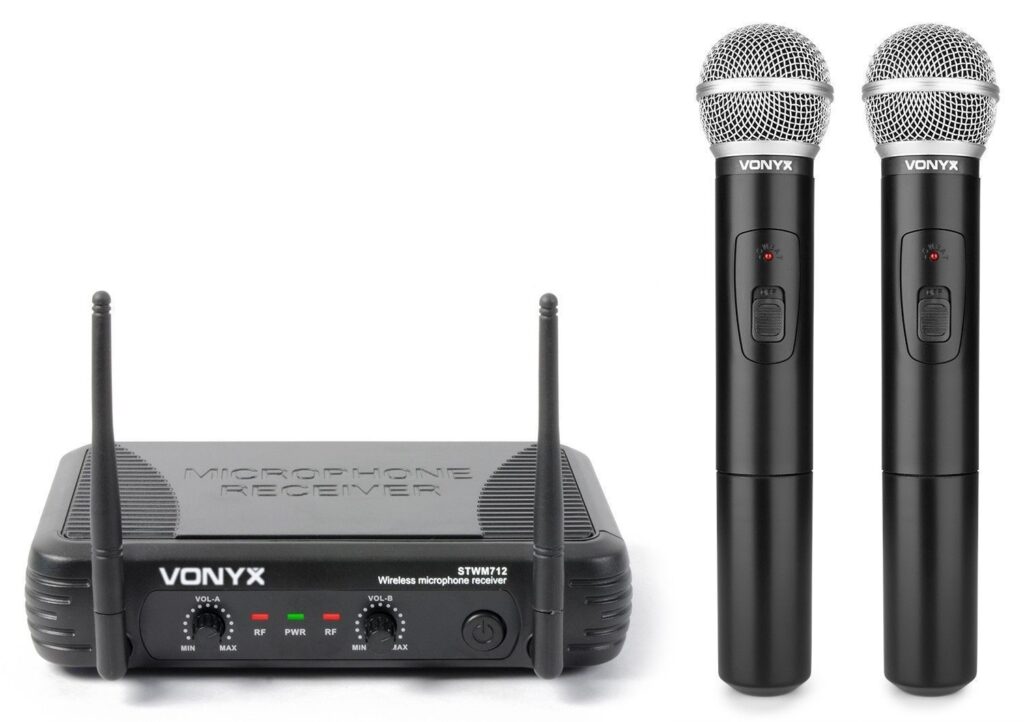 Vonyx Draadloze VHF microfoon set 2-kanaals STWM712 ~ Spinze.nl