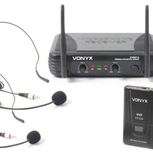Vonyx Headset draadloos microfoonsysteem 2-kanaals VHF STWM712H ~ Spinze.nl